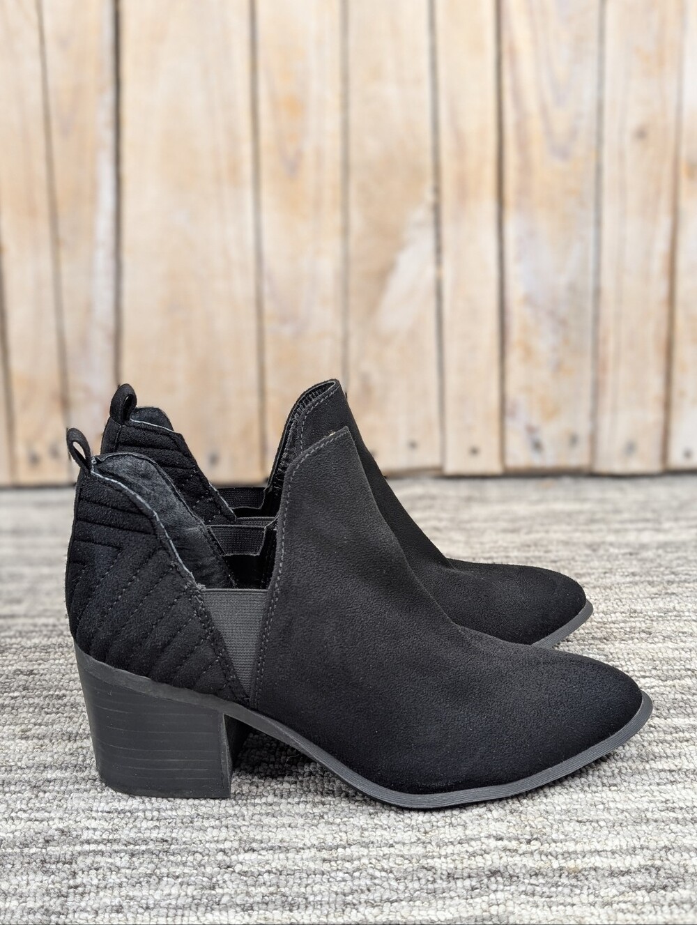 Carlos Santana: Black Suede "Addison" Ankle Booties - Size 8